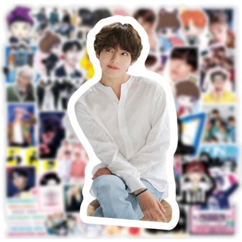 50PCS/Set KPOP Bangtan Boys Stickers Photo DYNAMITE JUNG KOOK JIMIN JIN SUGA J-HOPE DIY Cartoon Stickers Home Decor DIY