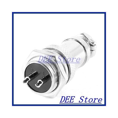 AC 220V 20A GX16 16mm Screw 2 Pin Metal Aviation Connector Plug
