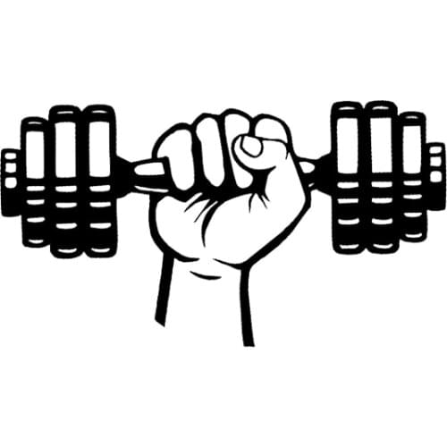 Car Stickers Interesting Unique Weightlifting Gym Fitness Sports Car Decoration Stickers Suitable for Various Models, 19cm*6cm