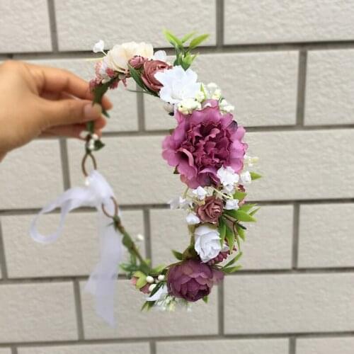 Free Shipping Manve White Flower Girl Crown