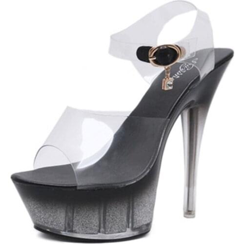 14cm sky-high nightclub heels, frosted heel sandals, womens shoes runway shoes crystal soled sandals
