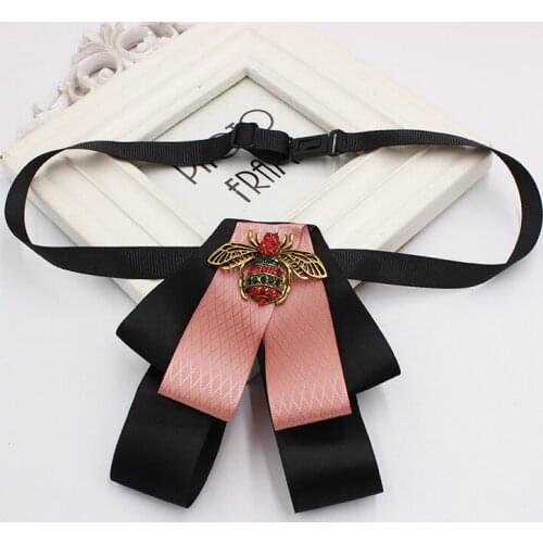 British Men Shirt Ribbon Bow Tie Cravat Personality Women Wedding Elastic Strap Party Alloy Bling Rhinestone Necktie Chic Bowtie