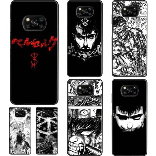 Berserk Guts Anime For POCO F3 F1 F2 M3 X3 Pro Phone Case For Xiaomi Mi 11 Lite Ultra 10T Pro Mi Note 10 Lite