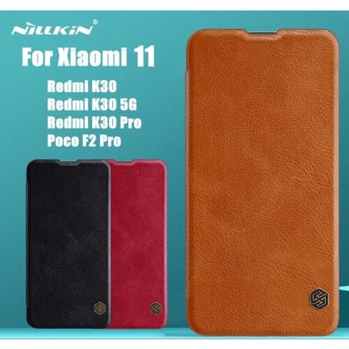 Pu Leather Case for Xiaomi Mi 11 Poco F2 Pro Cover Redmi K30 Pro 5G Nillkin QIN Protective flip Cover wallet Case