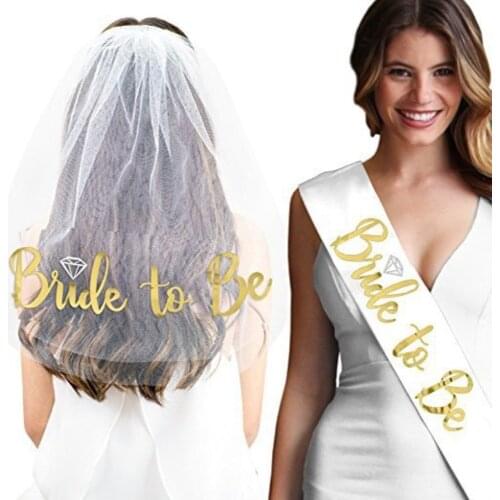 Bachelorette Party Supplies Rose Gold Glitter Bride To Be Wedding Veil For Bridal Shower Hen Night Party Decorations Accessories