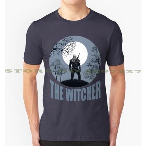 Geralt ( Black ) Black White Tshirt For Men Women Logo Wolf White Wolf Geralt Of Rivia Nerd Geeky Nerdy Kaer Morhen School Of