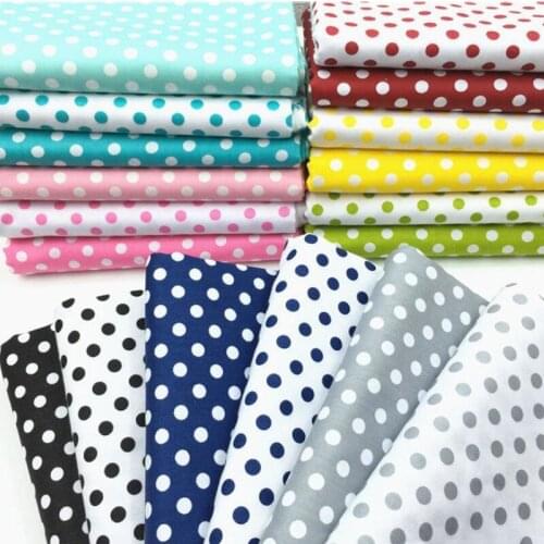 18 colors Polka Dots Cotton Fabric Spots Dots Twill Fabric For Dress Shirt By The Meter Green Blue Pink Black Grey White