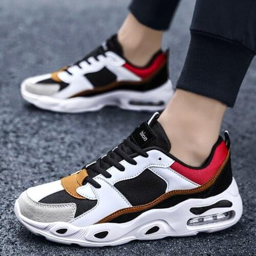 New Men Sneakers Outdoor Jogging Sport Shoes Red Mesh Cushion Fashion Air Tourism Casual Training Running Tennis Shoes Gym Male