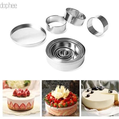 Dophee 12pcs Round Cookie Biscuit Cutters Pastry Cutters Stainless Steel Baking Circle Ring Molds for Cake DIY Decorating Tools