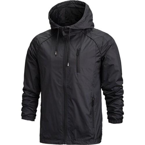 Men Spring Jacket Brand New Autumn Hooded Thin Military Windbreaker Zipper Bomber Jackets Mens Outwear Sunscreen Coats