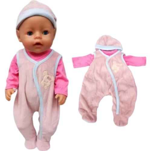43cm New Born Baby Doll Clothes Red Zipper Hooded Coat 18 Inch American OG Girl Doll Jacket