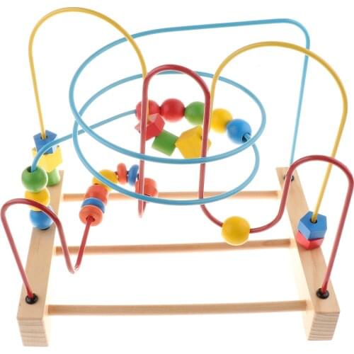 Wooden Bead Maze First Baby Learning Toy Activity Center Educational Toys