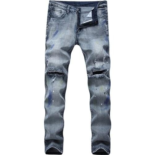 MDNSUPSTAR Men's Biker Jeans
