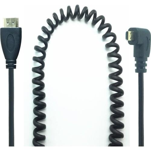 Micro HDMI to HDMI Cable 3D 1080P Male-Male Right Angled Cord 1.4V Gold Plated for Phone Tablet HDTV PS3 XBOX Camera GoPro