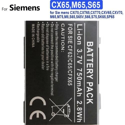 Mobile Phone Battery CX65,M65,S65 750mAh for Siemens CXI70,CXT65,CXT70,CXV65,CXV70,M65,M75,M8,S65,S65V,S66,S75,SK65,SP65