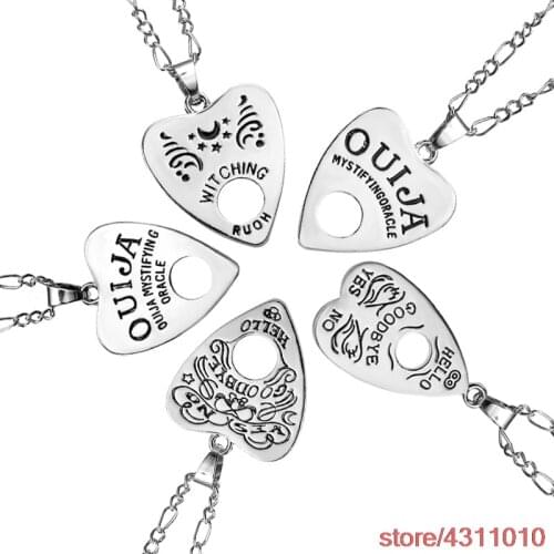 Fashion trendy Ouija necklace heart pendant necklace letter necklace for women men jewelry vintage Ouija Board necklace