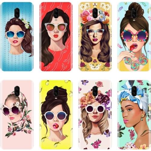 Soft Phone Case For One Plus 3 3T 5 5T 6 6T Silicone Flower Girl Pink Yellow Red Fashion Back Cover For OnePlus 6 6T 5 5T 3 3T