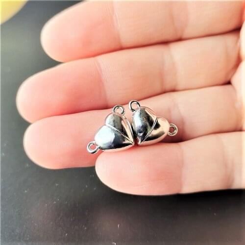 5set Heart Strong Magnetic Clasps for diy Jewelry Making Necklace Bracelet Chain Rope Connector End Closure Findings Supplies