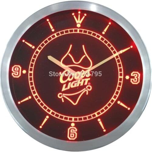 Nc0110 Coors Light Beer Bikini Bar Neon Light Signs LED Wall Clock