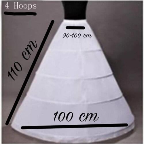 New Hot Sell 4Hoops Big White Petticoat Super Fluffy Crinoline Slip Underskirt For Wedding Dress Bridal Gown In Stock
