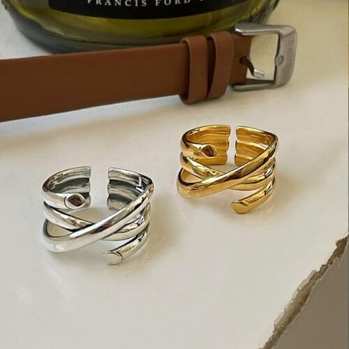New Trendy Fashion Hollow Open Geometric Rings Simple Adjustable Index Finger Ring Jewelry