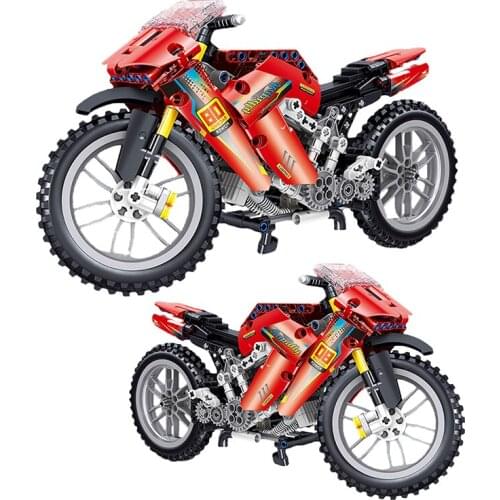 New City High-tech Motorcycle Car Model Building Blocks Speed Racing Bricks Toys MOC MotoBike Vehicle For Kids Gifts