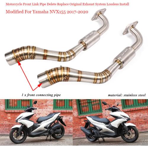Motoo-Silp on for Yamaha NVX155 2017-2018 Exhaust Silencer System Modified Front Connecting Link Satinless Steel Pipe