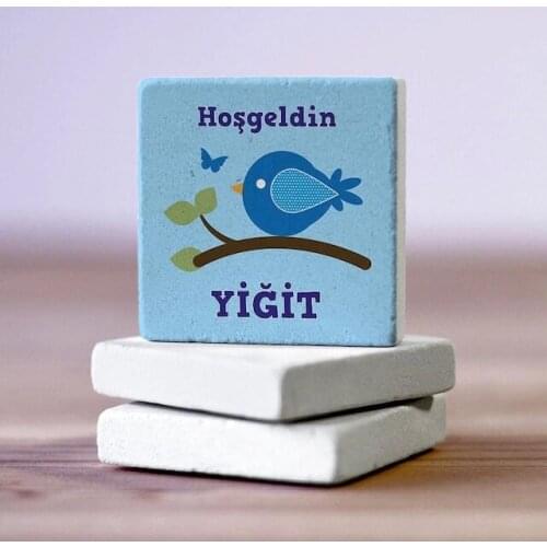 Personalized Natural Stone Magnet - 30 Pcs-Blue Bird 313819263