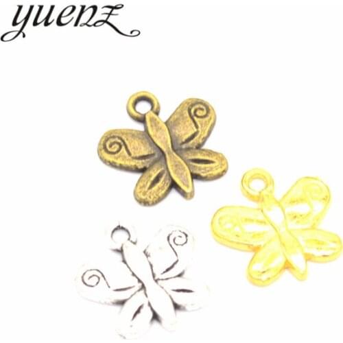YuenZ 30pcs Letter Created for you Butterfly Charms Antique Pendant DIY Jewelry Making Necklace Earrings Accessories D209