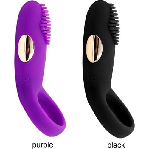 USB Penis Ring Time Delay Vibrating Dick Cock Ring with Massager Brush Silicone Sex Toys for Man Vibrator Multi Speed Toy