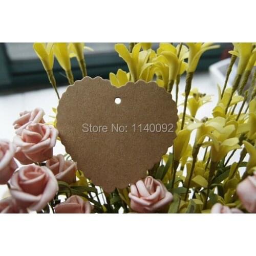 Heart-shaped Cardboard Blank garment hang tag Retro Gift Hang tag 200 pcs Free shipping,DIY kraft label/paper garment label