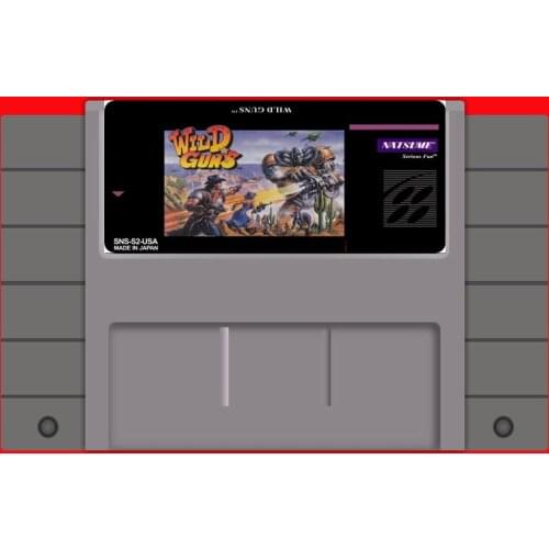 Wild Guns 16 bit Big Gray Game Card For USA NTSC Game Player