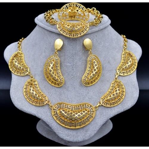 ZEA Dear Jewelry Dubai Fashion Jewelry Set For Women Necklace Earrings Ring Bracelet Bridal Wedding Jewelry Findings For Party
