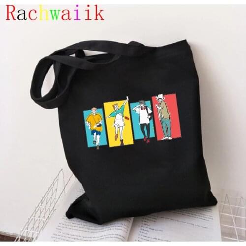 Jujutsu Kaisen Shopping Bag Graphic Tote Harajuku Shopper Bag Women Canvas Shoulder Bag Female Anime Manga Eco Large-capacity