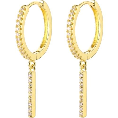 Fashion Simple Spike Strip Earrings Cz Delicate Gold Ladies Classic Charm Earrings For Women Korean Fashion Jewelry 2020