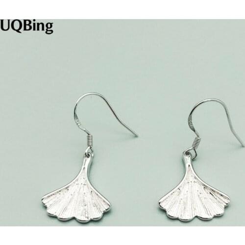 2019 New Design 925 Sterling Silver Ginkgo Biloba Drop Earrings Long Chain Earrings For Women Free Shipping Brincos