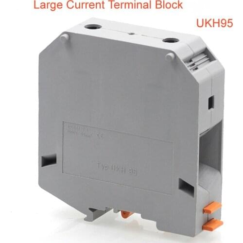 1Pcs Large Current Din Rail Terminal Blocks Screw Type Wire Electrical Terminals Block Connector Morsettiera UKH-95 232A 95mm²