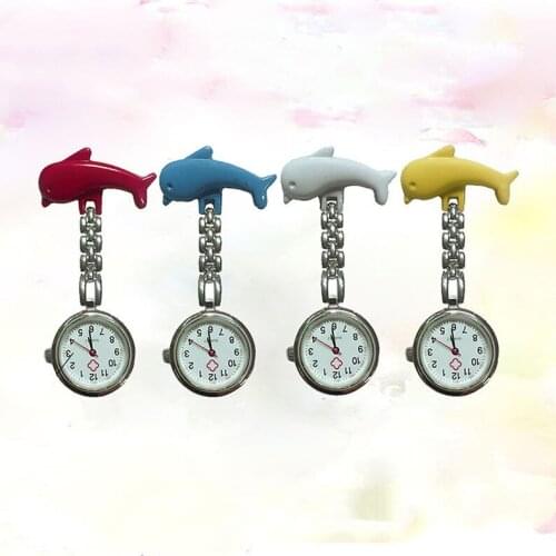 Womens Dolphins Quartz Nurses Watch Alloy Fashion Wristwatch Smiley Nurse Table Watches High Quality Pocket Watch