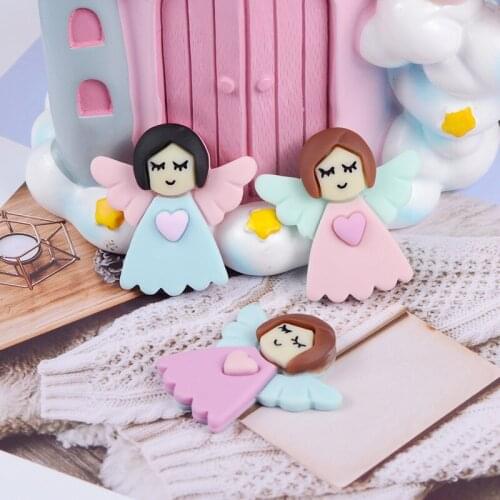 10pcs/lot Kawaii Resin Angel Girl Cabochon For Mobile Case Headwear Necklace Scrapbooking Craft DIY Embellishment