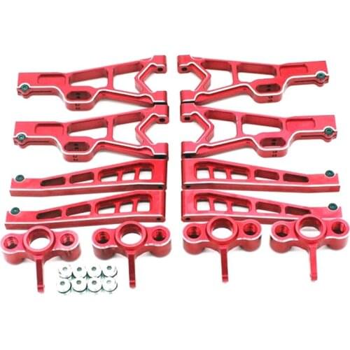 12Pcs Metal Suspension Arm Steering Knuckle Set for JLB Racing CHEETAH 11101 21101 J3 Speed 1/10 RC Car Upgrade Parts