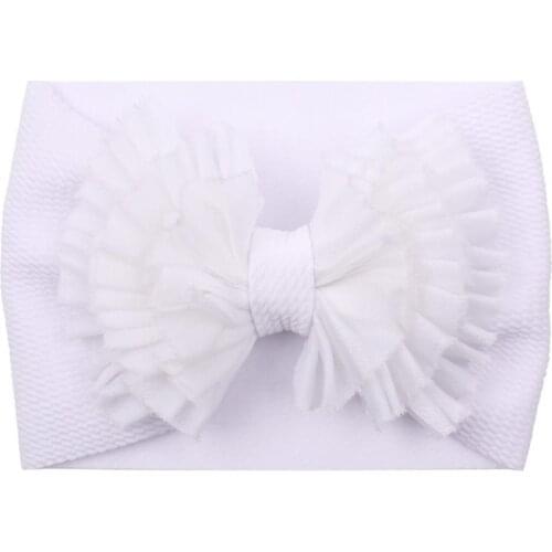 20 pcs/lot,5 inch Hot sale Chiffon bow bubble with pearl with Hair Band 2020 Childrens hair ribbon hair fashion accessories