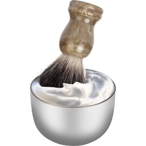 30# Double Layer Stainless Steel Cup Thicken Durable Shave Soap Bowl Heat Insulation Smooth Shaving Mug Wine Alcohol Tea Cup