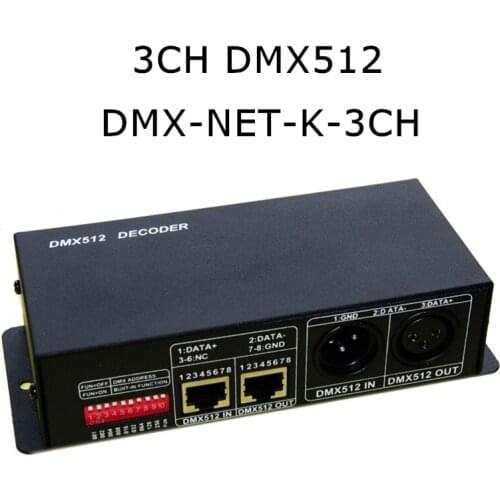 3CH DMX512 Constant Voltage Common Anode 3CH RGB Controller for LED Lamp LED Strip DC12V-24V 12A DMX Decoder LED Controller