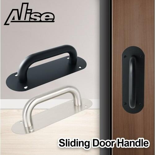 Black Sliding Door Handles 304 Stainless Steel Kitchen Door Handles Cupboard Pulls Drawer Knobs Furniture Room Door Hardware