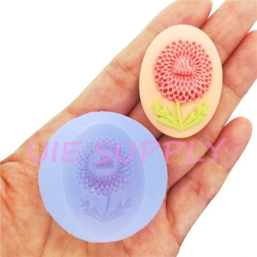 CYL236U Fancy Flower Cameo Silicone Mold Fondant Cake Decoration Candy Chocolate Resin Clay Soap Candle Aromatherapy 39mm x 29mm