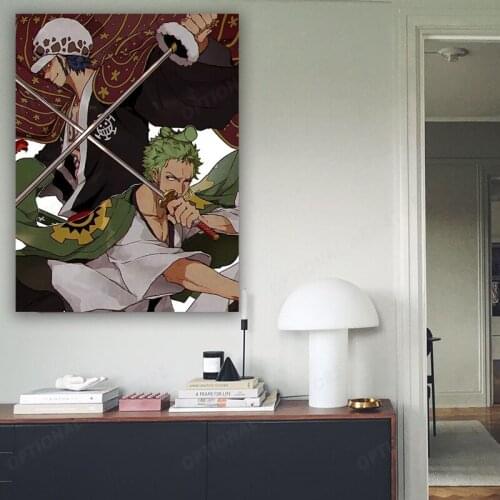 Home Decor Roronoa Zoro Canvas Wall Art Painting Pictures One Piece Printing Modular Cartoon Role Poster For Living Room