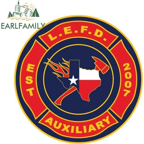 EARLFAMILY 13cm x 13cm Little Elm Fire Department Decal Window Wall Car Sticker Waterproof Car Accessories