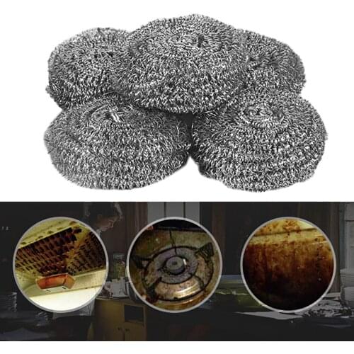 4/6PCS Stainless Steel Scourer Metal Multifunctional Scouring Pad Kitchen Tool Cleaning Ball Scourer Wire Dish Pot Cleaner