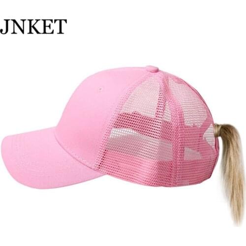 JNKET Fashion Ponytail Baseball Cap Women Sunhat Mesh Cap Baseball Hat Snapbacks Hats Outdoor Sports Summer Hat Ponytail Hat