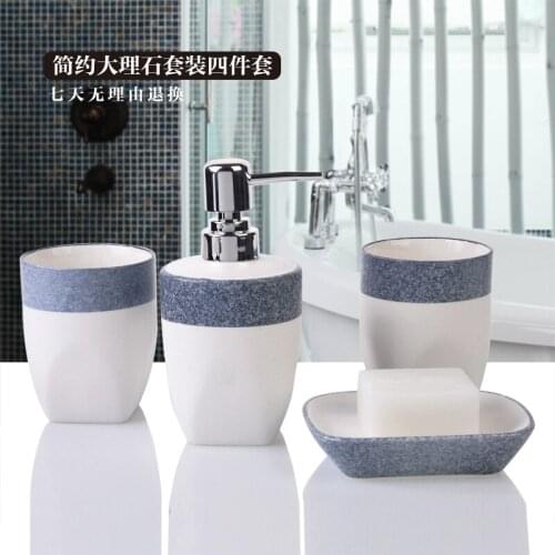 Ceramic bathroom set 4pcs 1 set bathroom accessories Soap Dispens+Toothbrush Holders+soap box+tooth cup wedding gift